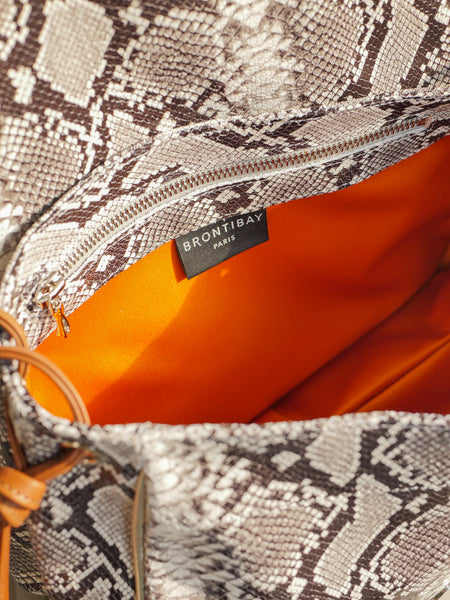 Madalena bag in python print leather - Brick - Brontibay