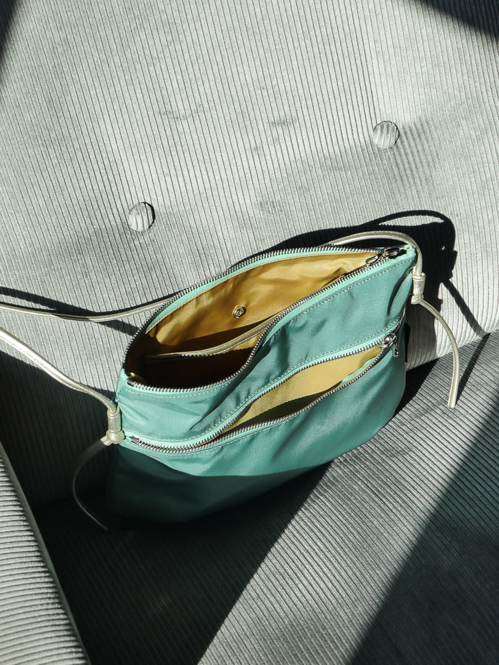 Brera satin nylon bag - Almond