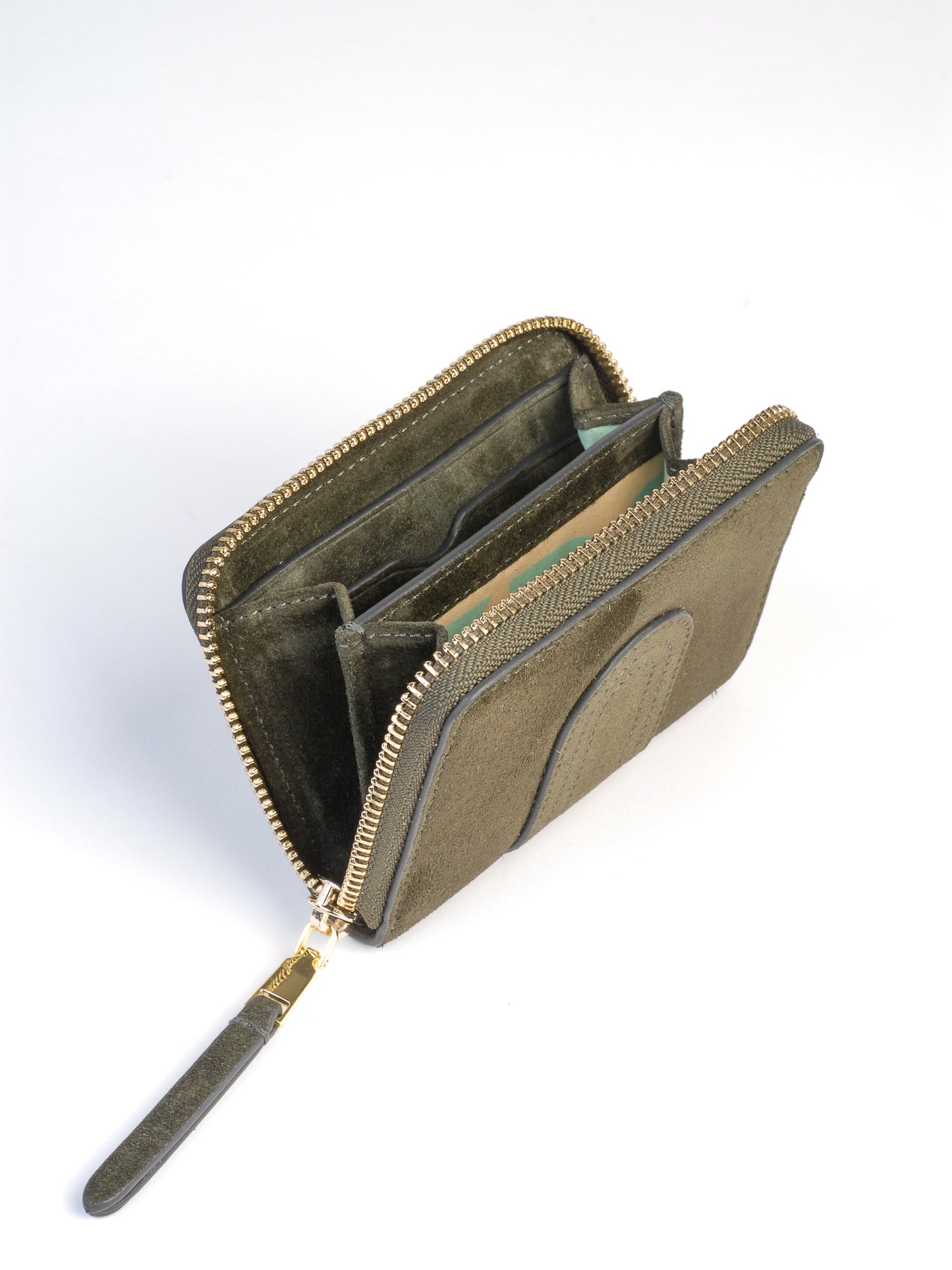 Lyra Suede wallet - Khaki