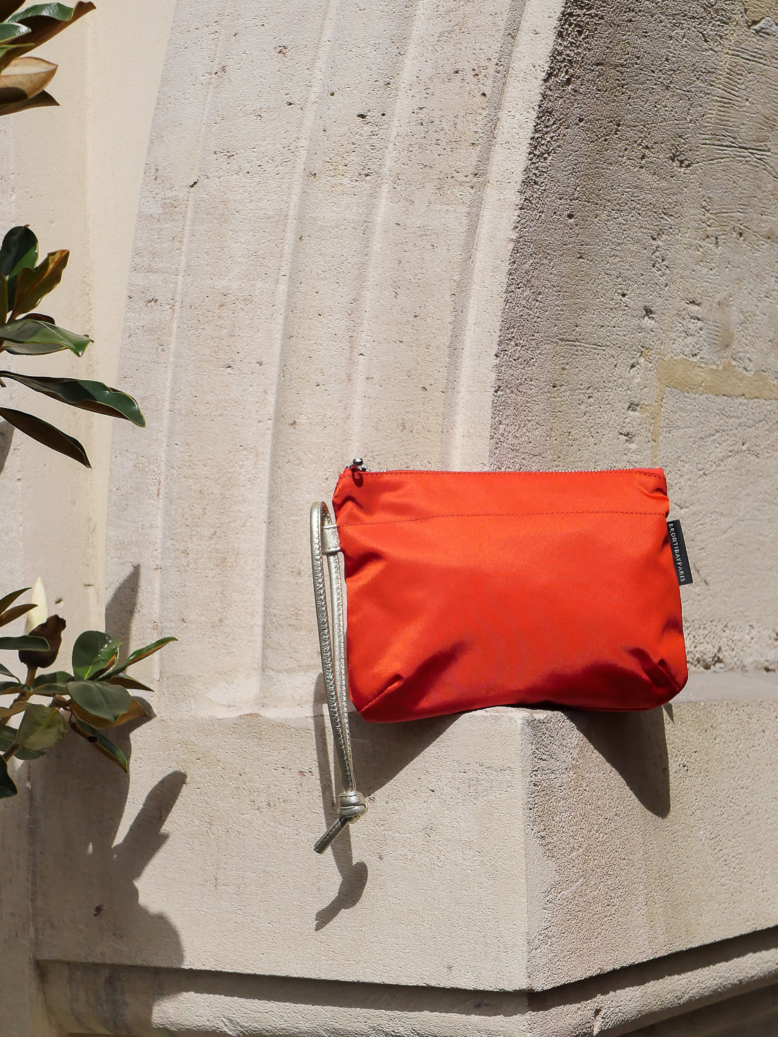 Verona satin nylon pouch - Pomegranate