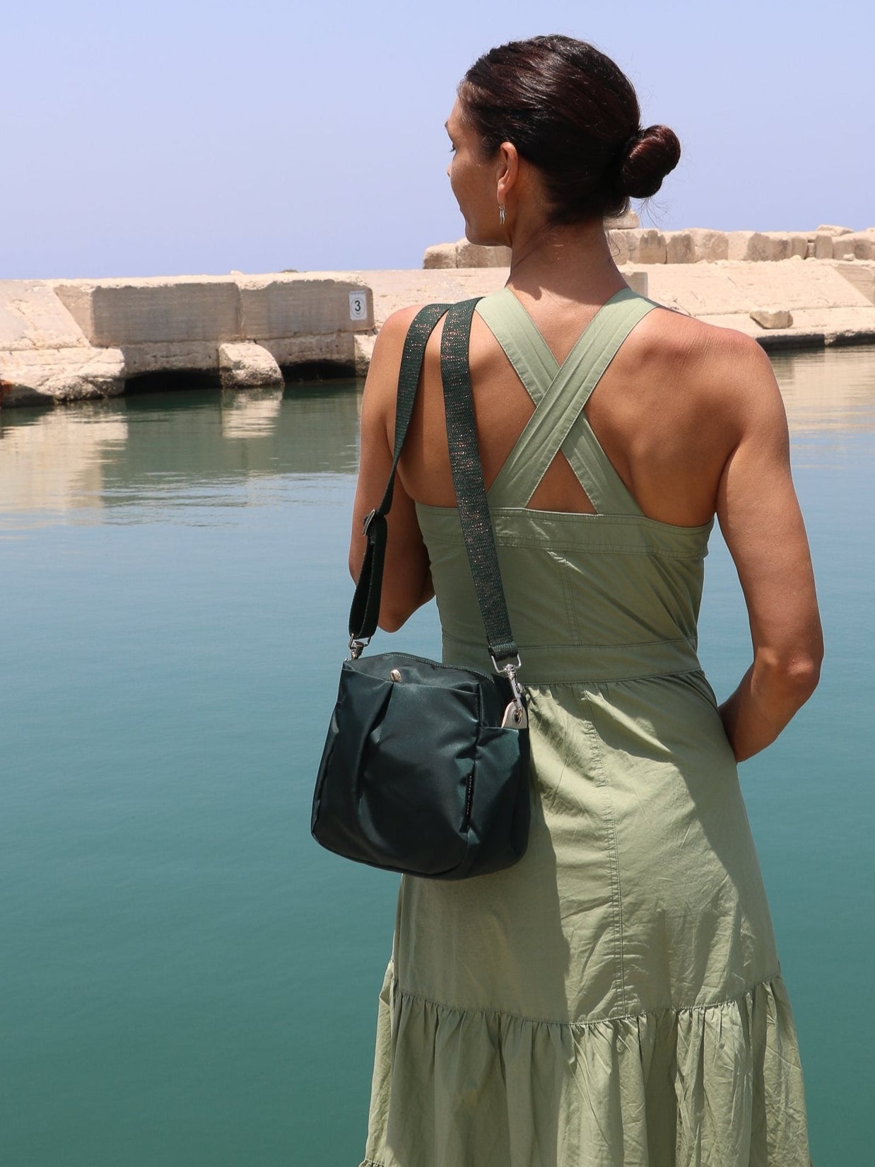 Baia satin nylon bag - Deep Sea