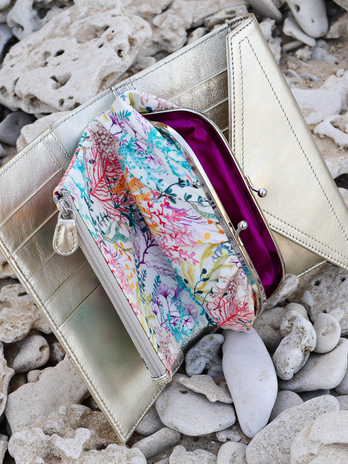 Nelly Luna Leather - Gold-Liberty Reef Green