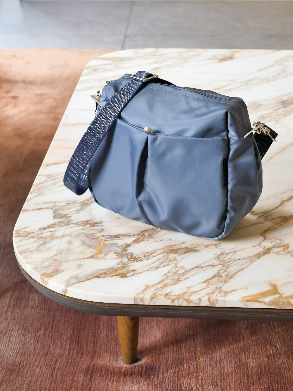 Ravello satin nylon bag - Venetian Blue