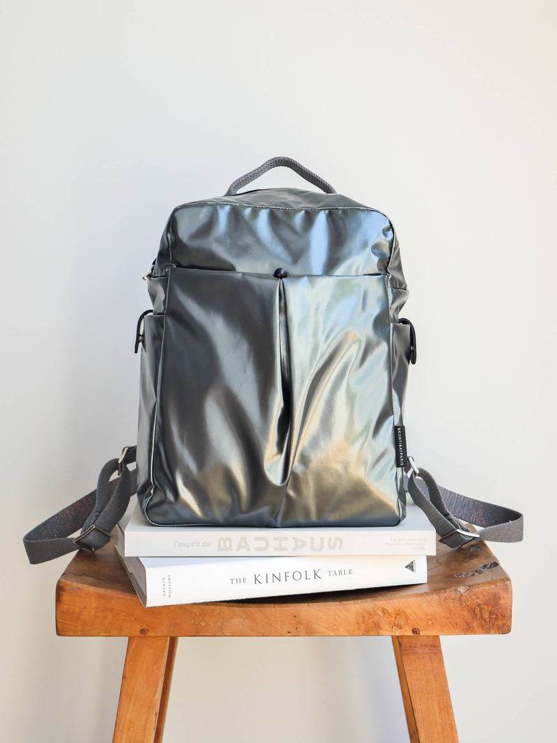 metal canvas backpack