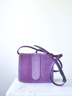 pixie suede crossbody flap bag