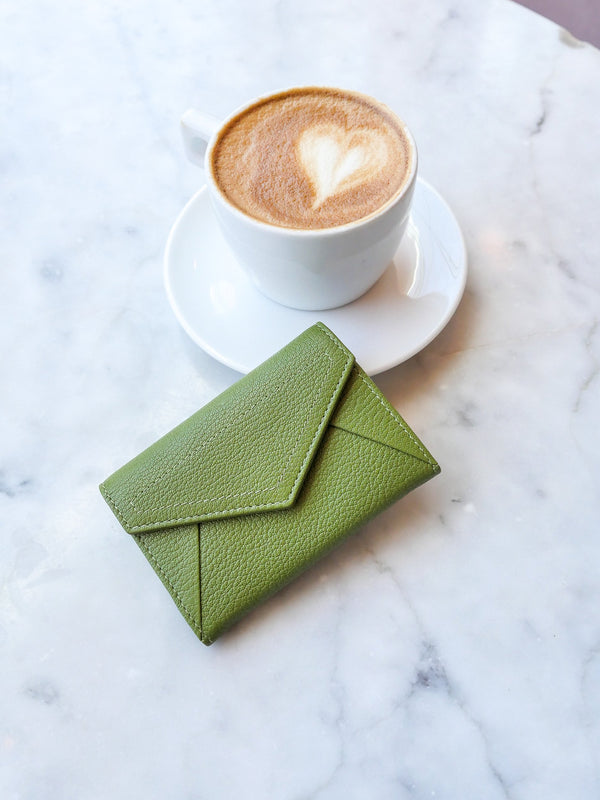 Katie dutch leather card holder - Anise