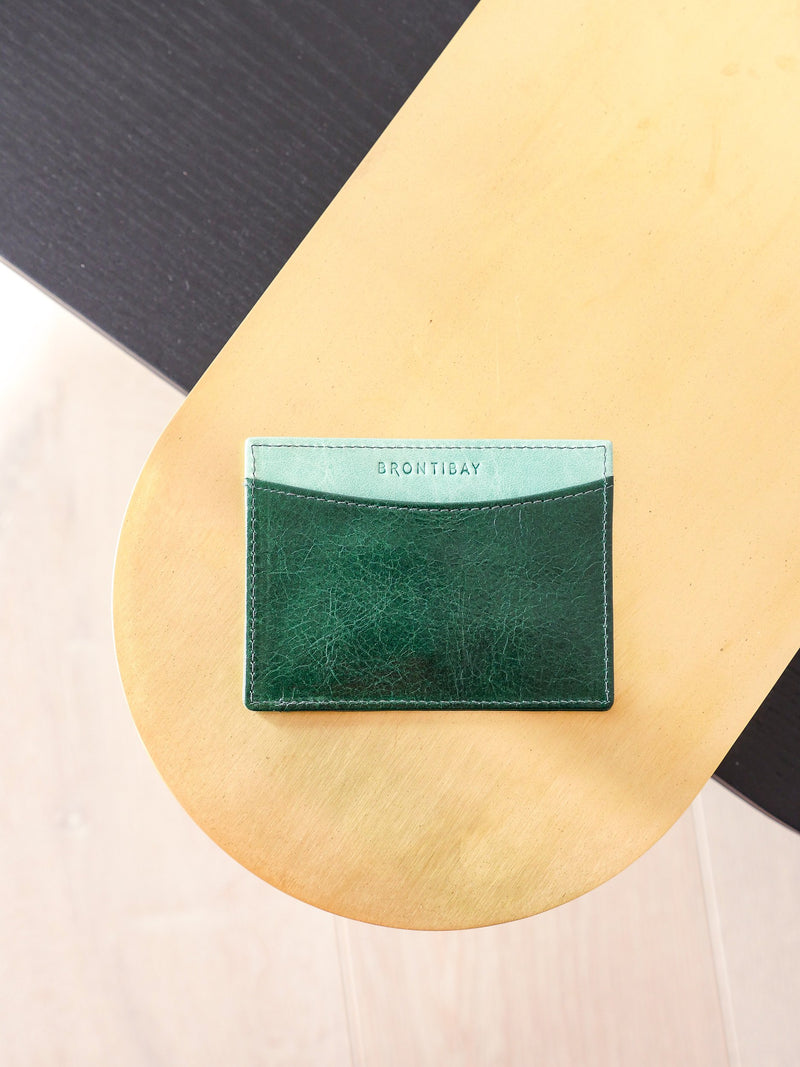 Travelcard vintage leather  - Emerald