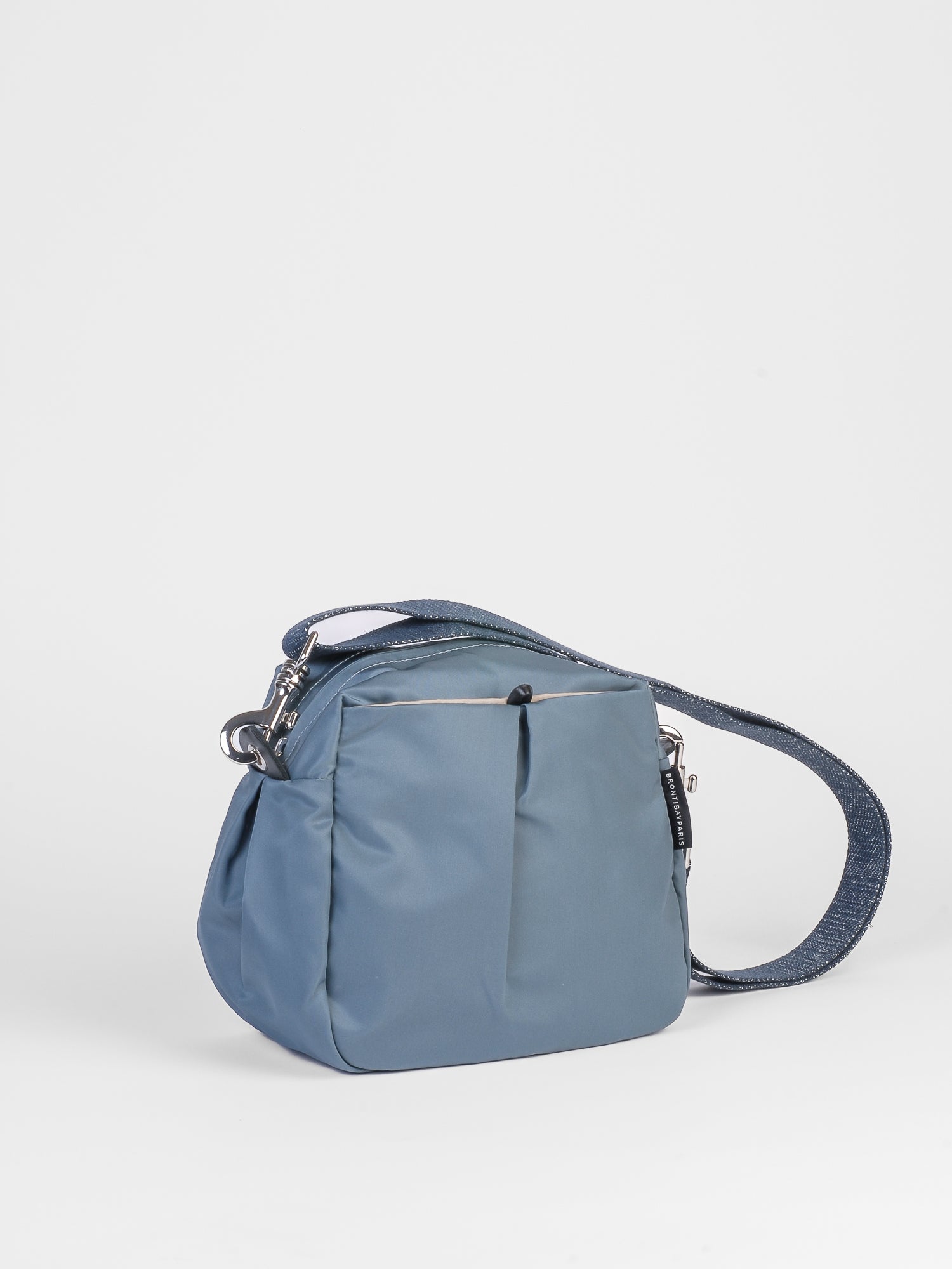 Baia nylon satiné - Venetian Blue Cuir Noir