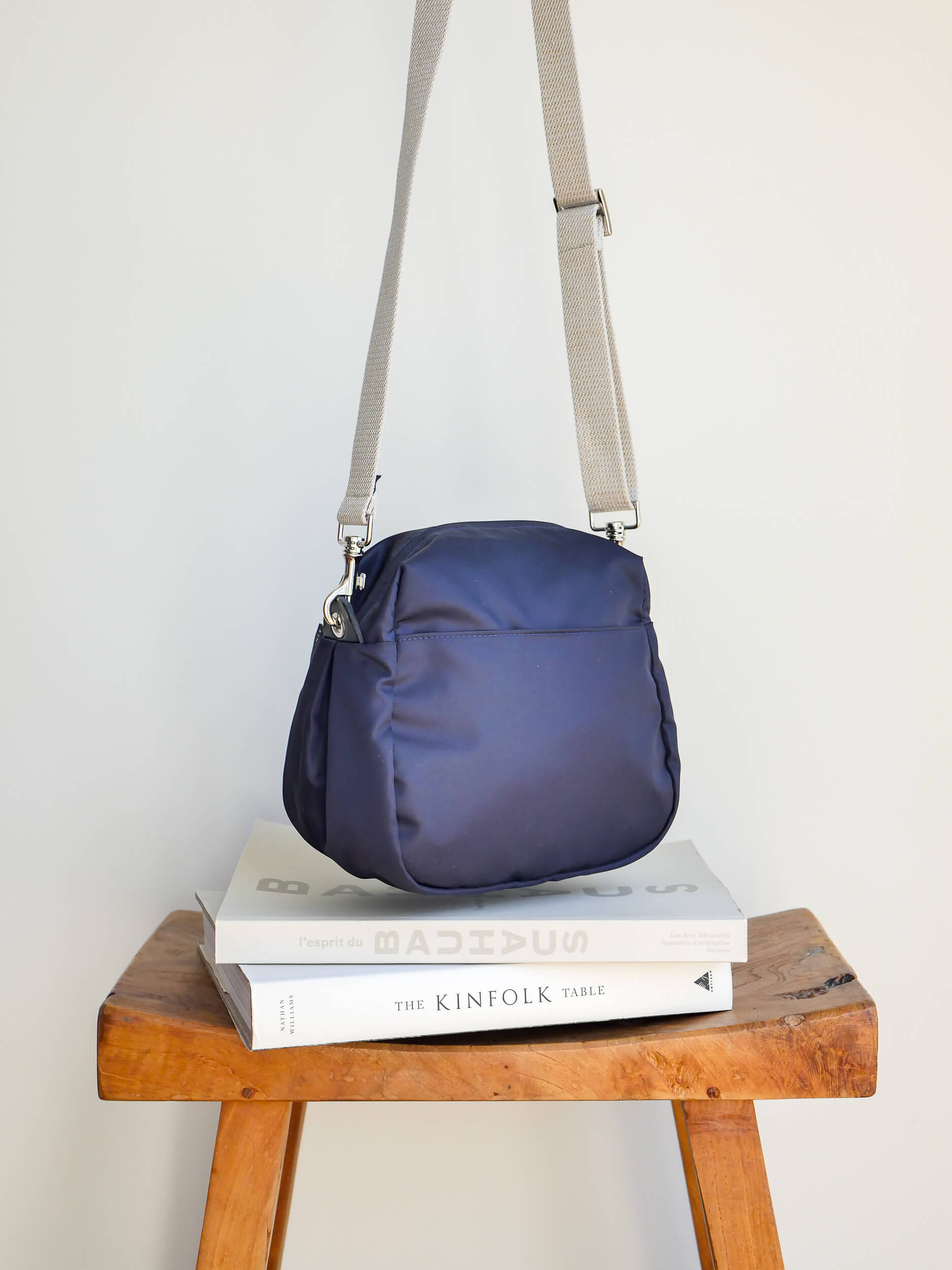 Baia nylon satiné - Bleu Nuit Cuir Noir