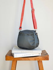 Baia nylon satiné - Gris Foncé Cuir Noir
