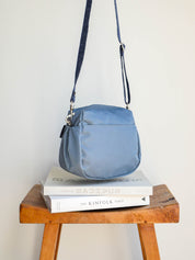Baia nylon satiné - Venetian Blue Cuir Noir