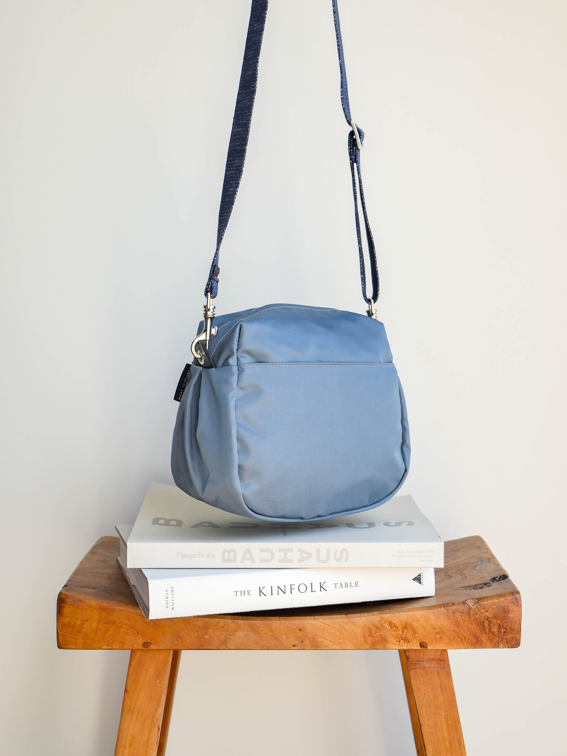 Baia nylon satiné - Venetian Blue Cuir Noir