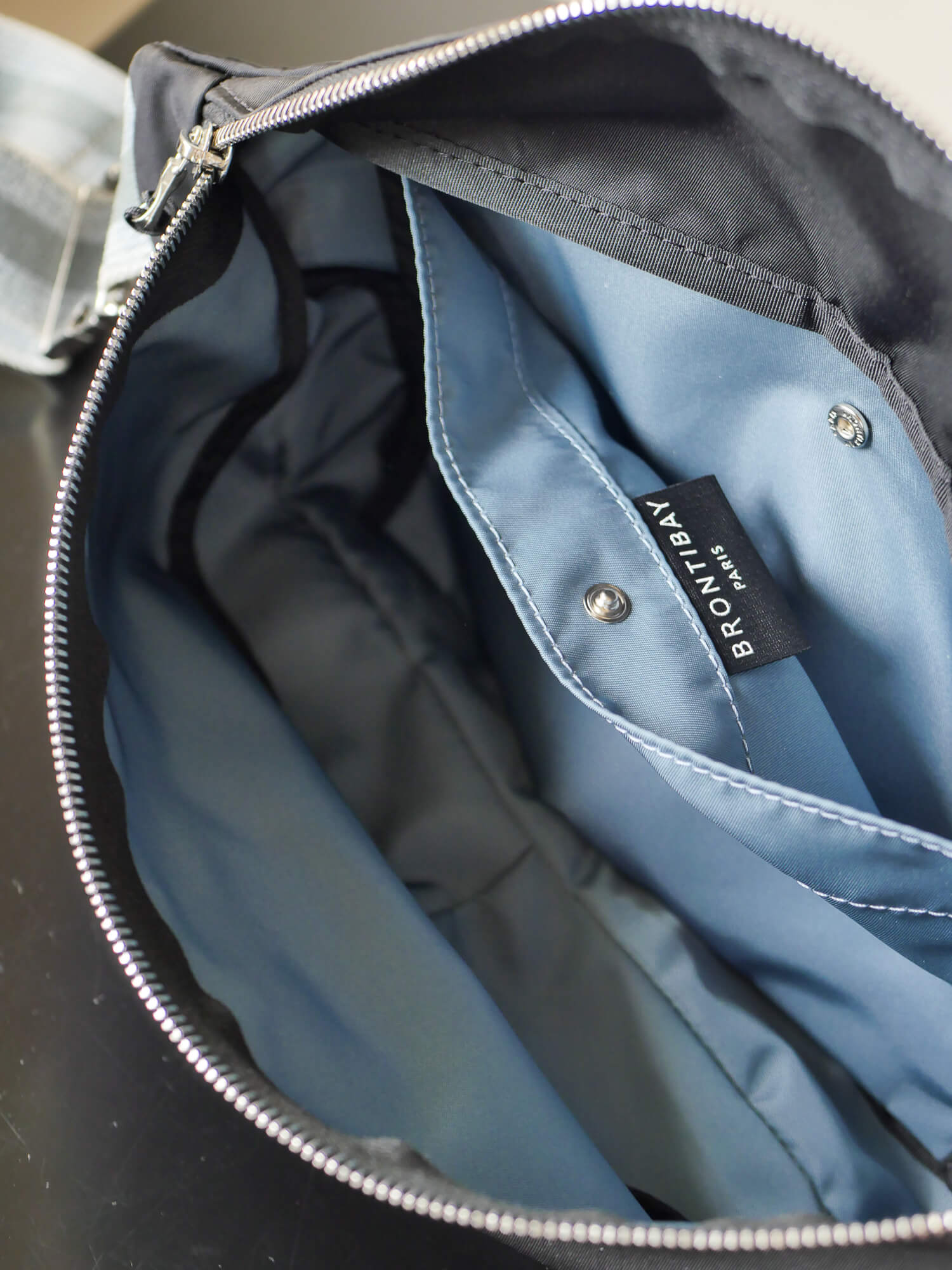 Gabin nylon satiné - Noir Swag Gris