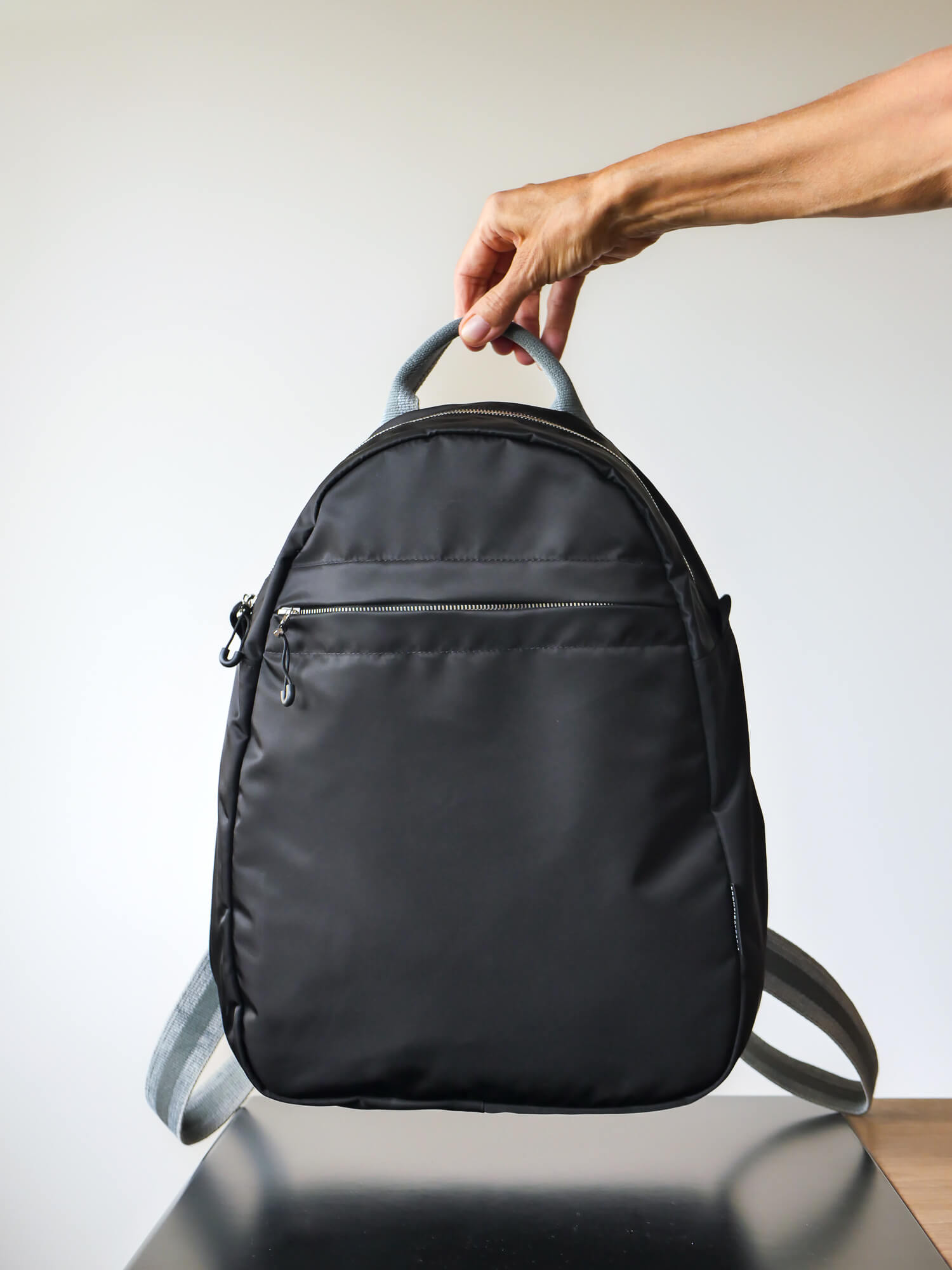 Gaston nylon satiné - Noir Swag Gris