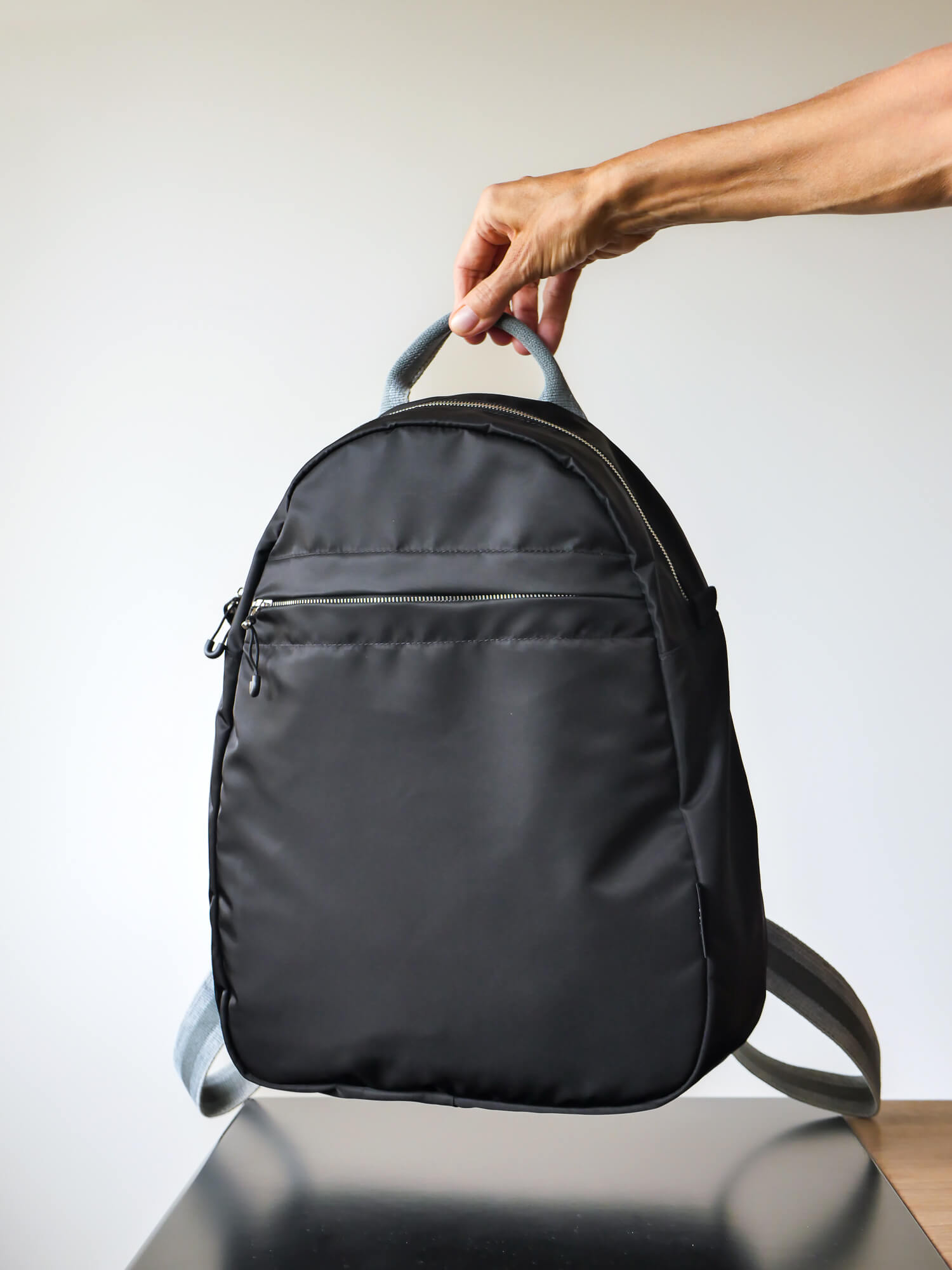 Gaston nylon satiné - Noir Swag Gris