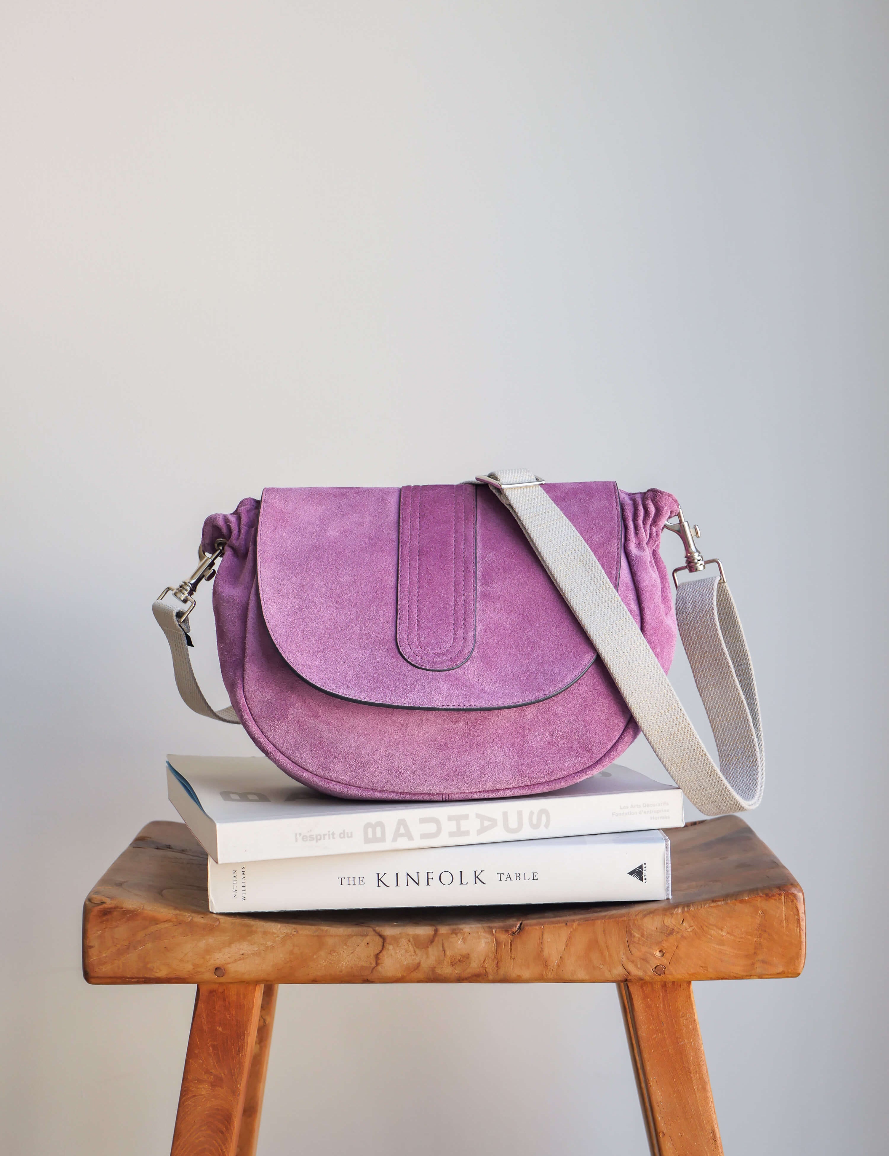 Janis flap bag in suede