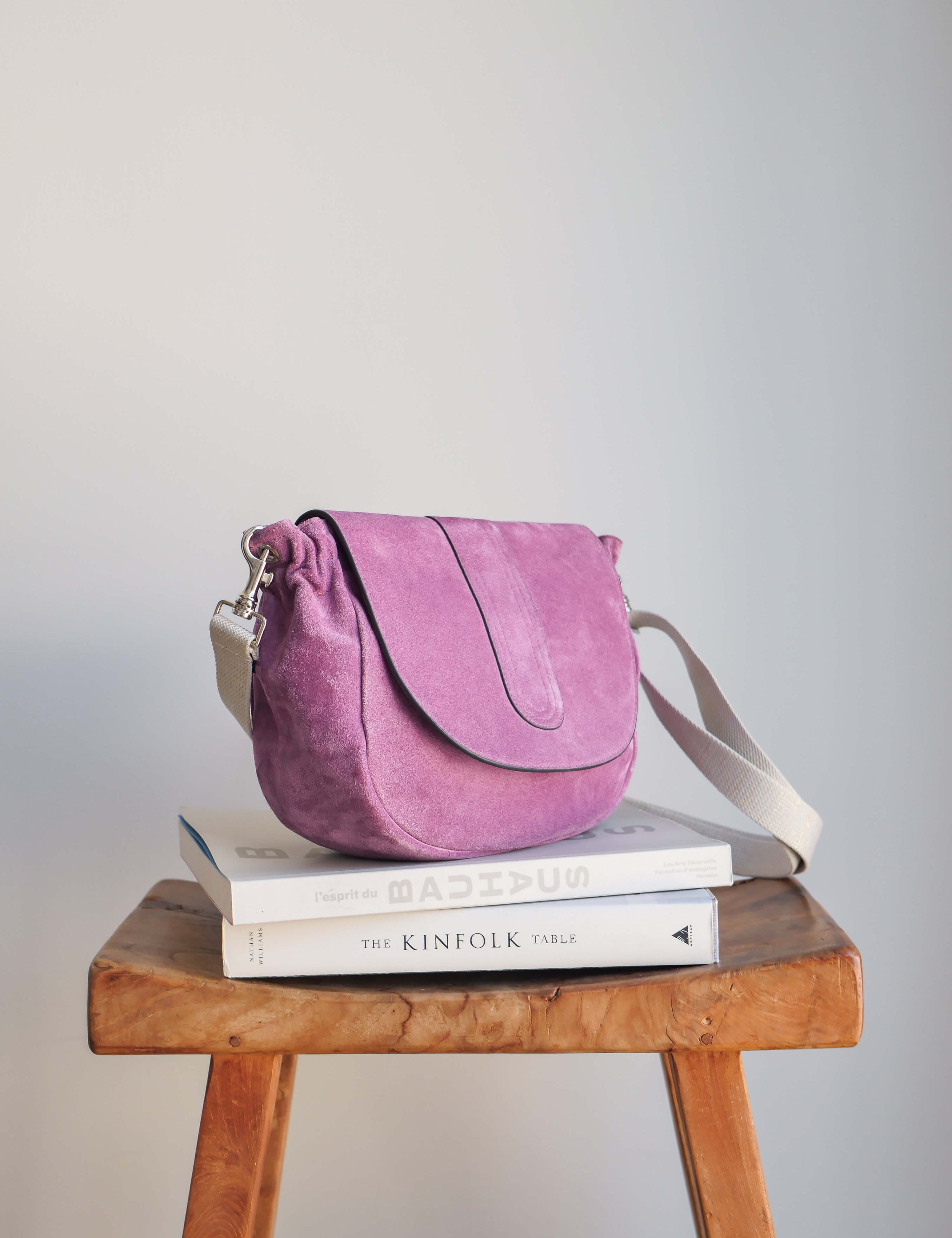 Janis flap bag in suede