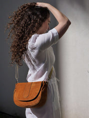 suede bag in brown 