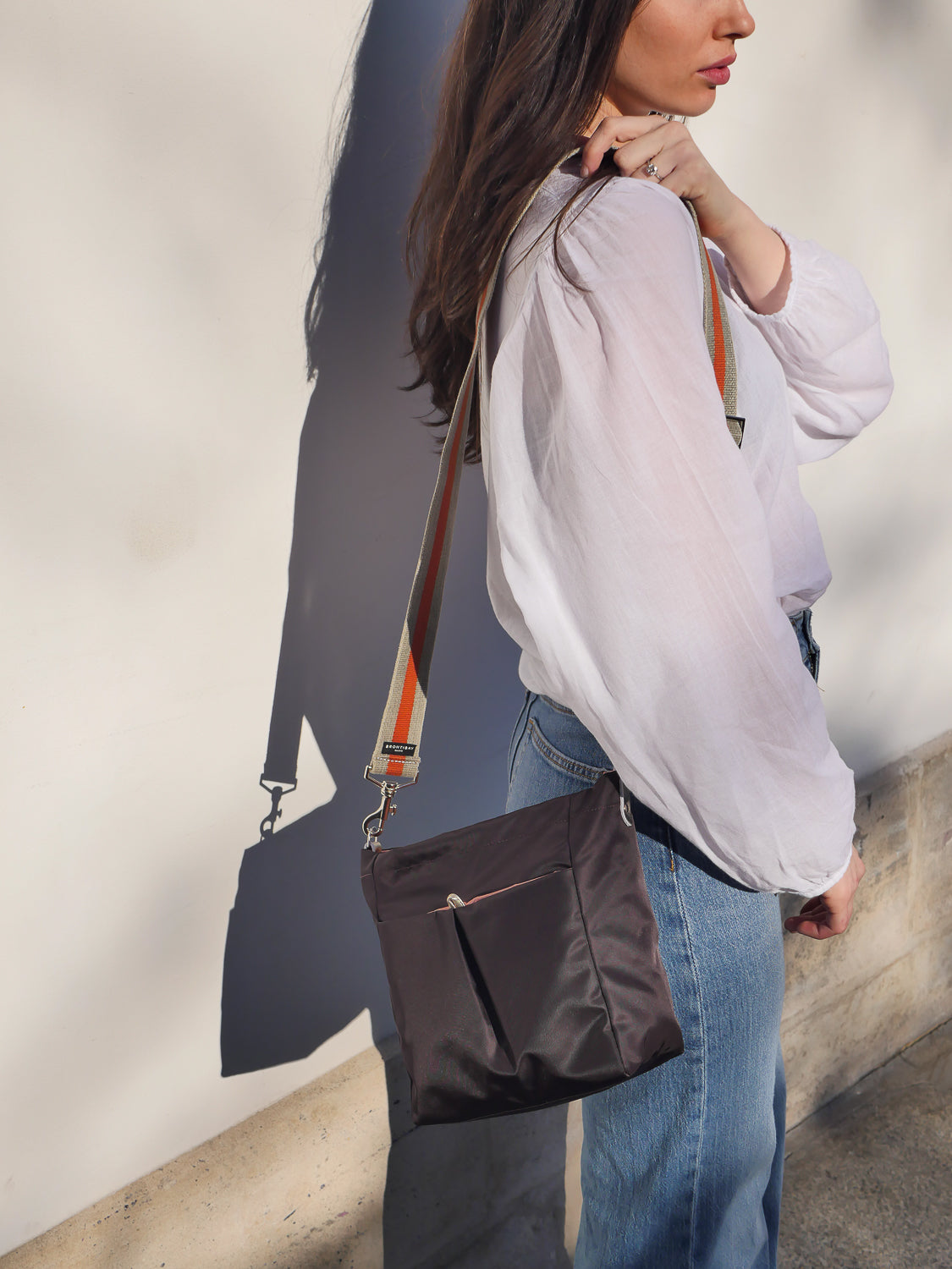 satin nylon crossbody bag