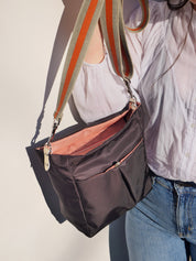 satin nylon crossbody bag