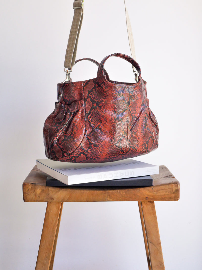 Anita cuir imprimé python - Brique