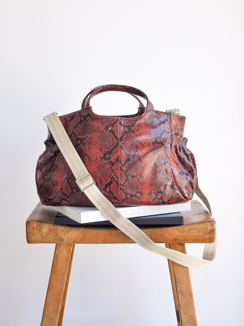 Anita cuir imprimé python - Brique