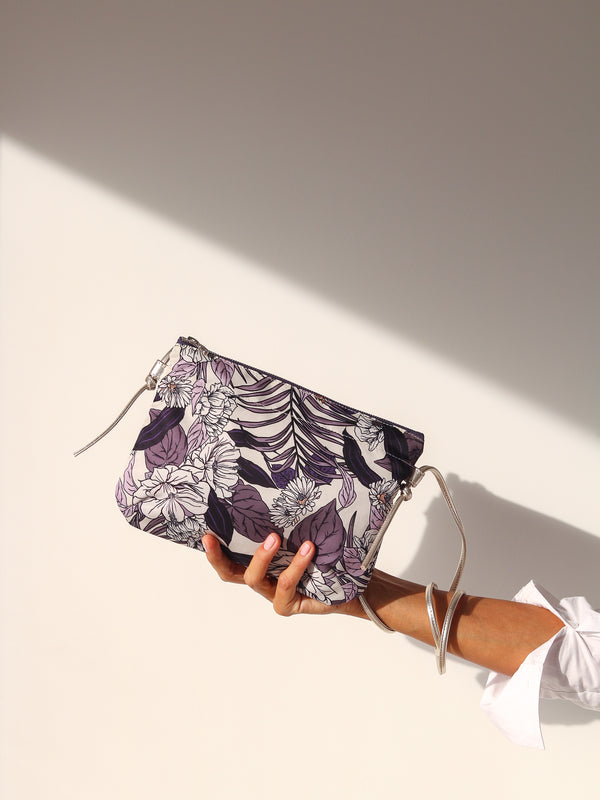 Brera nylon satiné - Floral Grape
