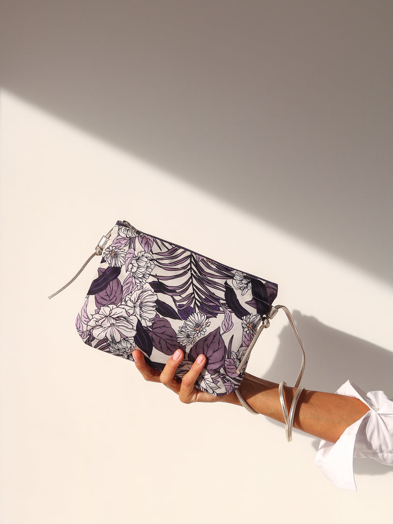 Brera nylon satiné - Floral Grape