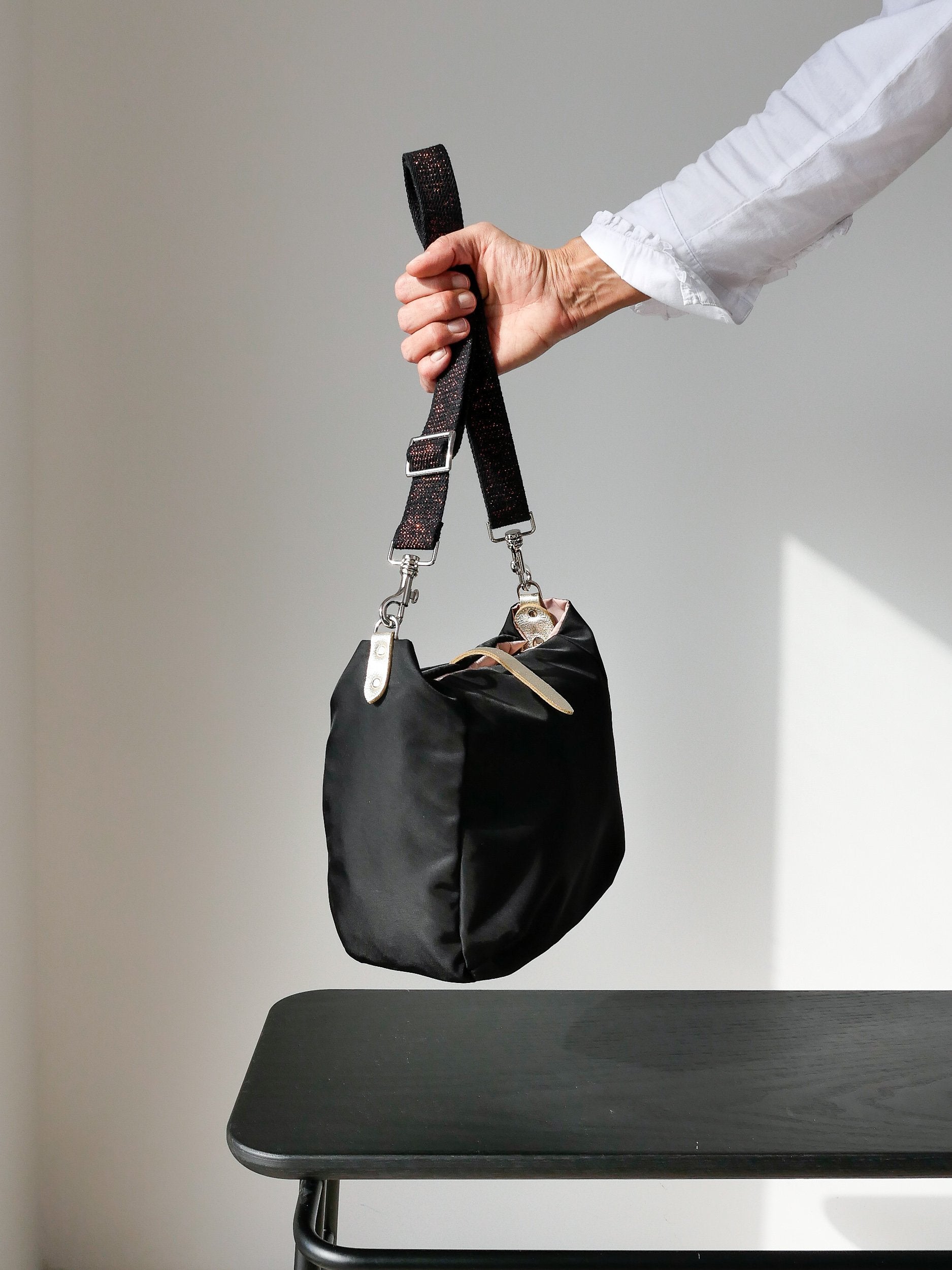 Hattie satin nylon - Black