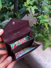 Katie Dutch leather card holder - Bordeaux