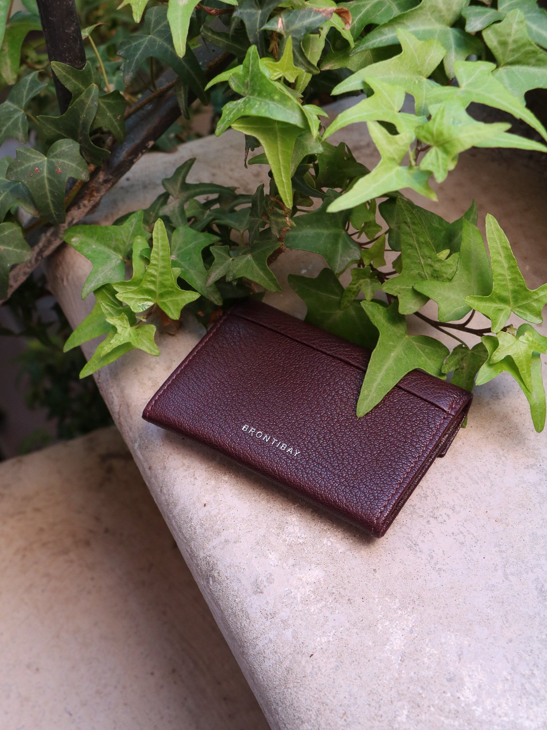 Katie Dutch leather card holder - Bordeaux