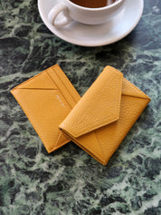 Katie Dutch leather card holder - Canary
