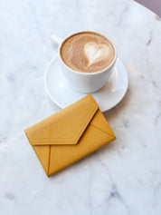 Katie Dutch leather card holder - Canary