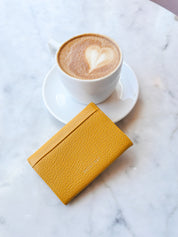 Katie Dutch leather card holder - Canary