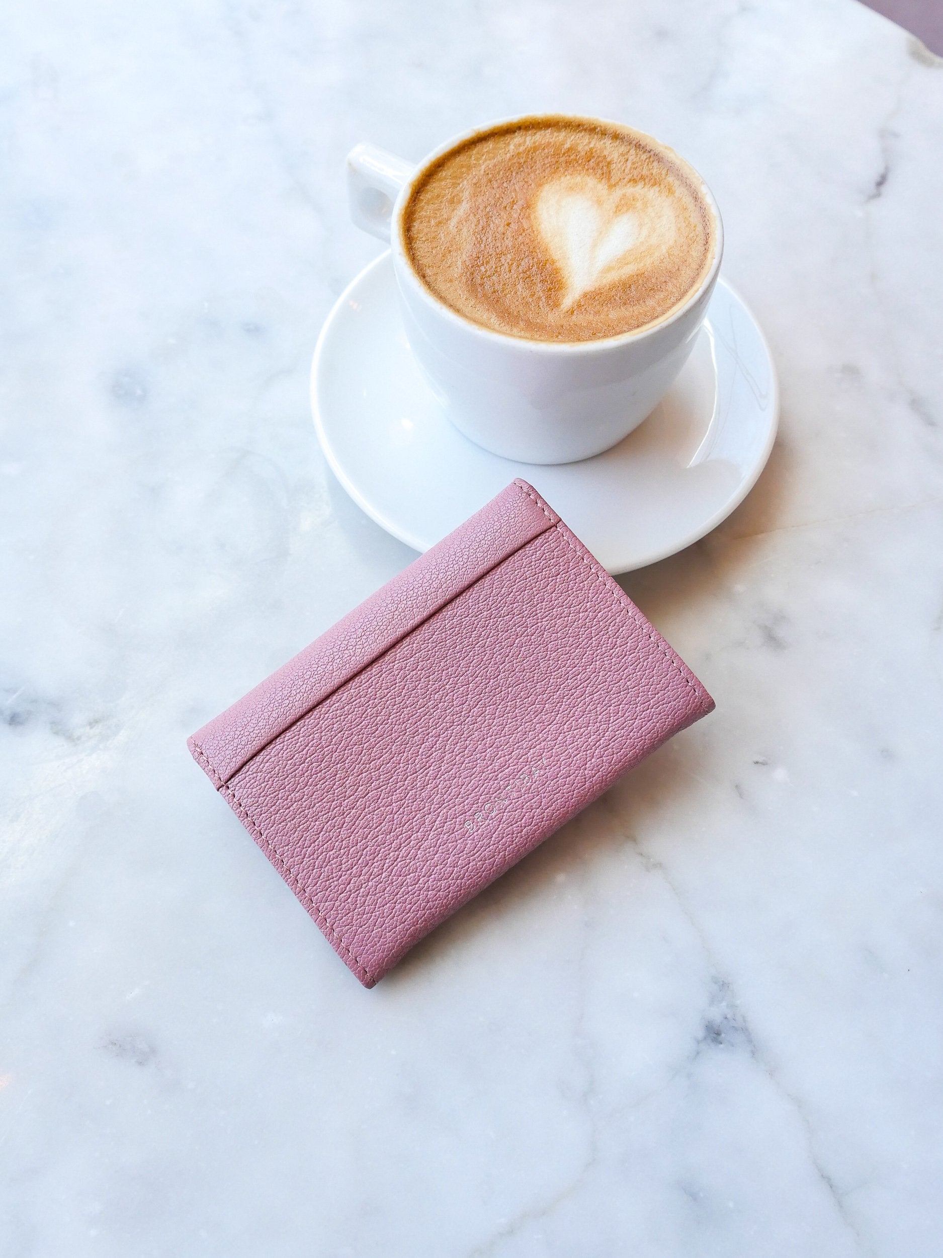 Katie Dutch leather card holder - Pink